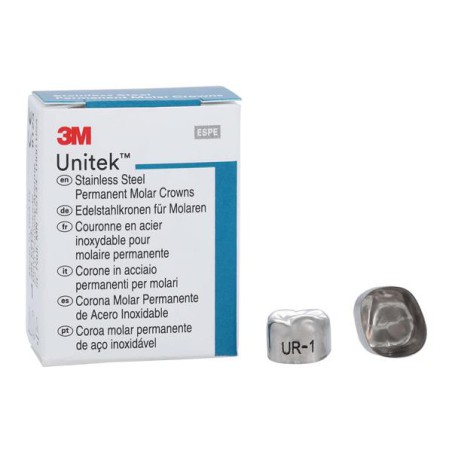 3M Unitek Stainless Steel Crowns Size 1 1st Perm URM Replacement Crowns 5/Bx