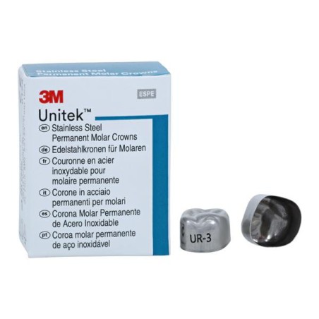 3M Unitek Stainless Steel Crowns Size 3 1st Perm URM Replacement Crowns 5/Bx