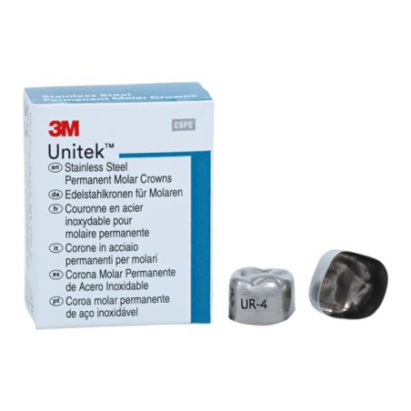 3M Unitek Stainless Steel Crowns Size 4 1st Perm URM Replacement 5/Bx