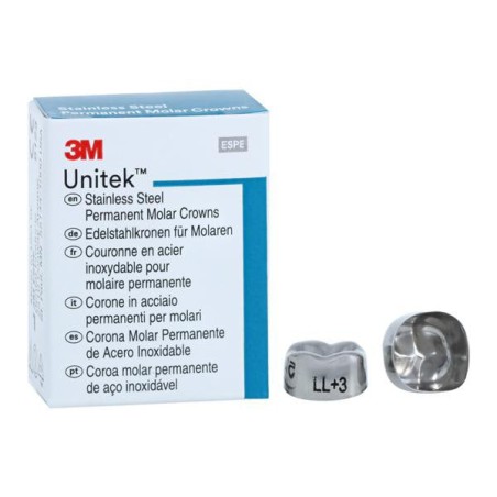 3M Unitek Stainless Steel Crowns Size 3 2nd Perm LLM Replacement Crowns 5/Bx