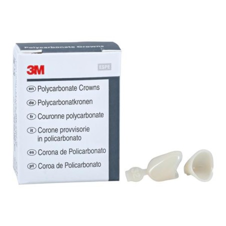 3M Polycarbonate Crowns Size 32 Rght Cspd Upr&Lwr Replacement Crowns 5/Bx