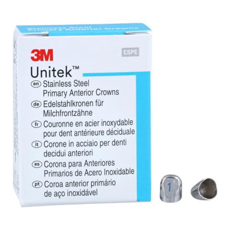 3M Unitek Stainless Steel Crowns Size 1L Pri Ant Lwr Cspd Replacement 5/Bx