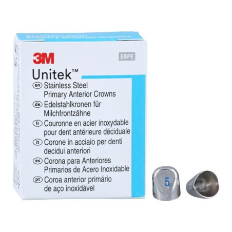 3M Unitek SS Crowns Size 5L Pri Ant Lwr Cspd Replacement Crowns 5/Bx