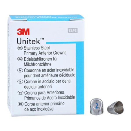 3M Unitek SS Crowns Size 2L Pri Ant Lwr Cspd Replacement Crowns 5/Bx