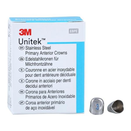 3M Unitek SS Crowns Size 3L Pri Ant Lwr Cspd Replacement Crowns 5/Bx