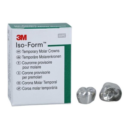 3M Iso-Form Temporary Metal Crowns Size U70 2nd UR Mol Replacement Crowns 5/Bx