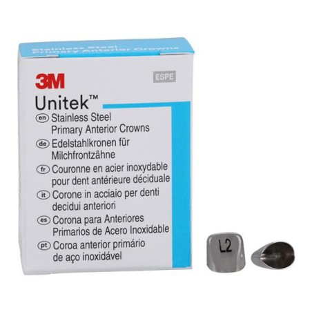 3M Unitek Stainless Steel Crowns Size 2UL Prim Ant Upr Lft Cntrl Refill 5/Bx