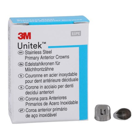 3M Unitek Stainless Steel Crowns Size 1UL Prim Ant Upr Lft Cntrl Refill 5/Bx