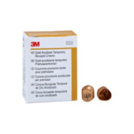 3M Unitek Gold Anodized Crowns Size 3 1st LLB Replacement Crowns 5/Bx