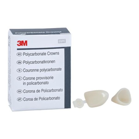 3M Polycarbonate Crowns Size 18 Upper Left Central Replacement Crowns 5/Bx