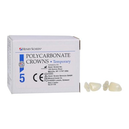 Polycarbonate Replacement Crowns Size 25 Upper Left Lateral Refill 5/Bx