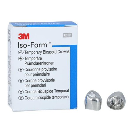 3M Iso-Form Temporary Metal Crowns Size L45 1st LLB Replacement Crowns 5/Bx