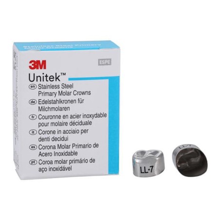 3M Unitek Stainless Steel Crowns Size 7 1st Pri LLM Replacement Crowns 5/Bx