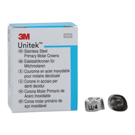 3M Unitek Stainless Steel Crowns Size 4 1st Pri LLM Replacement 5/Bx