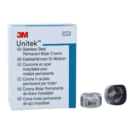 3M Unitek Stainless Steel Crowns Size 1 2nd Perm LRM Replacement Crowns 5/Bx