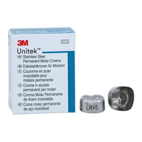 3M Unitek Stainless Steel Crowns Size 5 2nd Perm LRM Replacement Crowns 5/Bx