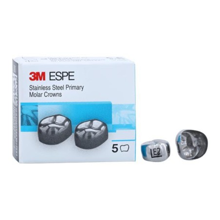 3M Stainless Steel Crowns Size EUL2 2nd Prim ULM Replacement 5/Bx