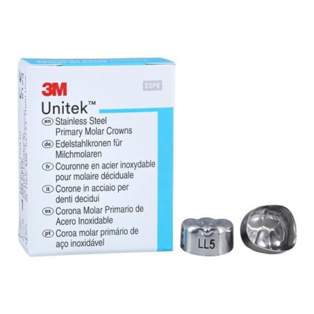 3M Unitek Stainless Steel Crowns Size 5 2nd Prim LLM Replacement Crowns 5/Bx