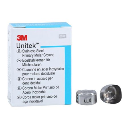 3M Unitek Stainless Steel Crowns Size 4 2nd Prim LLM Replacement Crowns 5/Bx