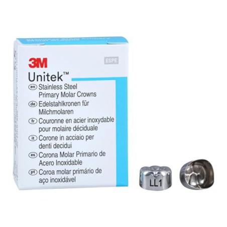 3M Unitek Stainless Steel Crowns Size 1 2nd Prim LLM Replacement Crowns 5/Bx