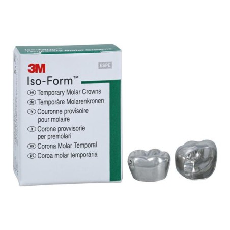 3M Iso-Form Temporary Metal Crowns Size L66 1st LRM Replacement Crowns 5/Bx