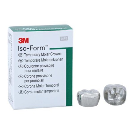 3M Iso-Form Temporary Metal Crowns Size L61 1st LLM Replacement Crowns 5/Bx