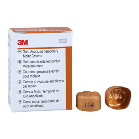 3M Unitek Gold Anodized Crowns Size 5 1st LLM Replacement Crowns 5/Bx