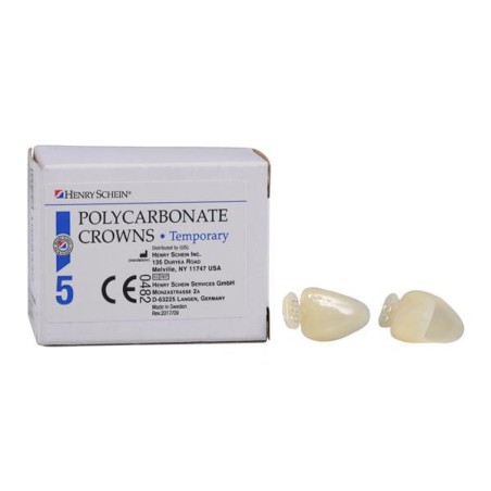 Polycarbonate Replacement Crowns Size 100 Upper Right Central Refill 5/Bx