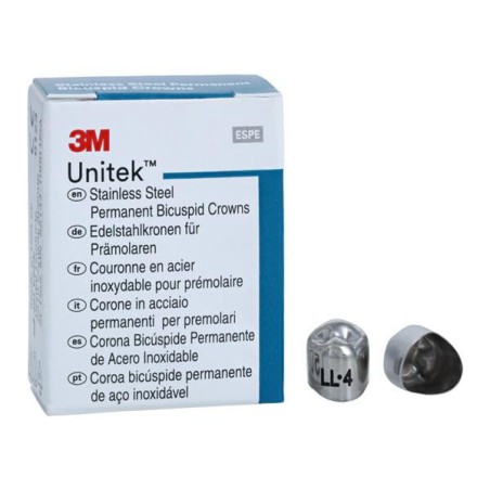 3M Unitek Stainless Steel Crowns Size 4 1st Perm LLB Replacement Crowns 5/Bx