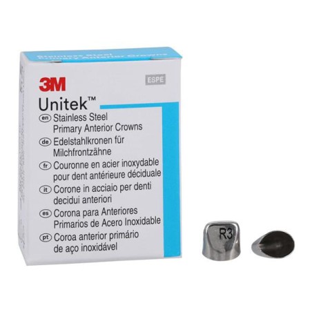 3M Unitek Stainless Steel Crowns Size 3UR Prim Ant Upr Rght Cntrl Refill 5/Bx