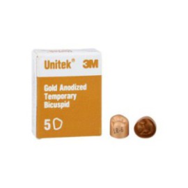 3M Unitek Gold Anodized Crowns Size 6 1st LRB Replacement Crowns 5/Bx