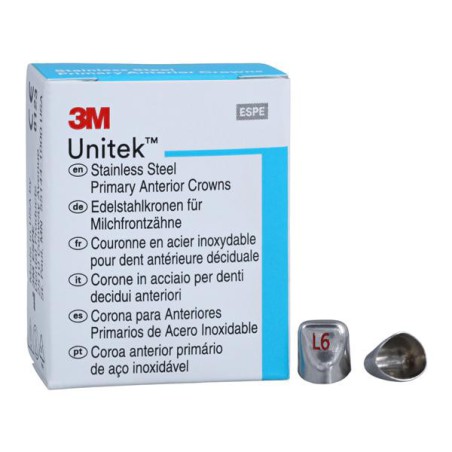 3M Unitek Stainless Steel Crowns Size 6 Prim Ant Upr Lft Ltrl Refill 5/Bx