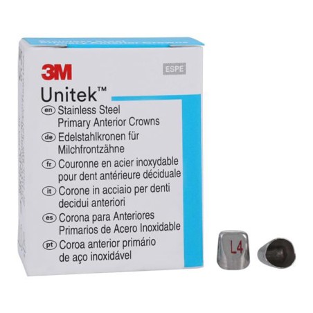 3M Unitek Stainless Steel Crowns Size 4UL Prim Ant Upr Lft Ltrl Refill 5/Bx