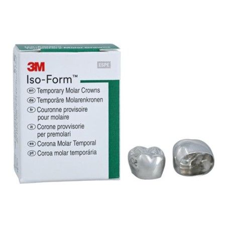 3M Iso-Form Temporary Metal Crowns Size U79 2nd UL Mol Replacement Crowns 5/Bx