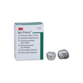 3M Iso-Form Temporary Metal Crowns Size U75 2nd UL Mol Replacement Crowns 5/Bx