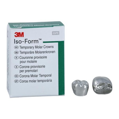 3M Iso-Form Temporary Metal Crowns Size U71 2nd UL Mol Replacement Crowns 5/Bx