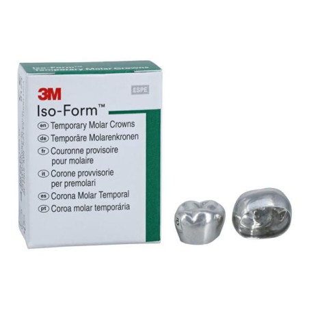 3M Iso-Form Temporary Metal Crowns Size U78 2nd UR Mol Replacement Crowns 5/Bx