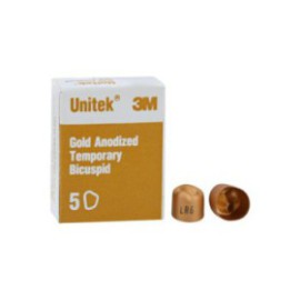 3M Unitek Gold Anodized Crowns Size 6 2nd LRB Replacement Crowns 5/Bx