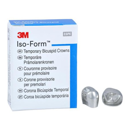 3M Iso-Form Temporary Metal Crowns Size U55 2nd UL Bic Replacement Crowns 5/Bx