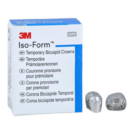 3M Iso-Form Temporary Metal Crowns Size U53 2nd UL Bic Replacement Crowns 5/Bx