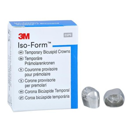 3M Iso-Form Temporary Metal Crowns Size U54 2nd UR Bic Replacement Crowns 5/Bx