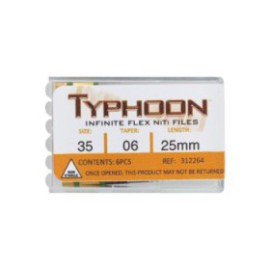 Typhoon Infinite Rotary File 25 mm Size 35 Nickel Titanium Green 0.06 6/Pk