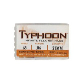 Typhoon Infinite Rotary File 21 mm Size 45 Nickel Titanium White 0.04 6/Pk