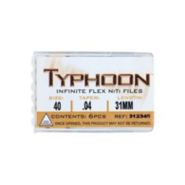 Typhoon Infinite Rotary File 31 mm Size 40 Nickel Titanium Black 0.04 6/Pk