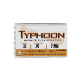 Typhoon Infinite Rotary File 31 mm Size 35 Nickel Titanium Green 0.06 6/Pk