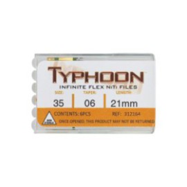 Typhoon Infinite Rotary File 21 mm Size 35 Nickel Titanium Green 0.06 6/Pk