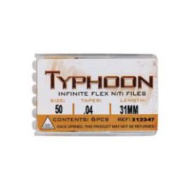 Typhoon Infinite Rotary File 31 mm Size 50 Nickel Titanium Yellow 0.04 6/Pk