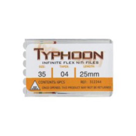 Typhoon Infinite Rotary File 25 mm Size 35 Nickel Titanium Green 0.04 6/Pk