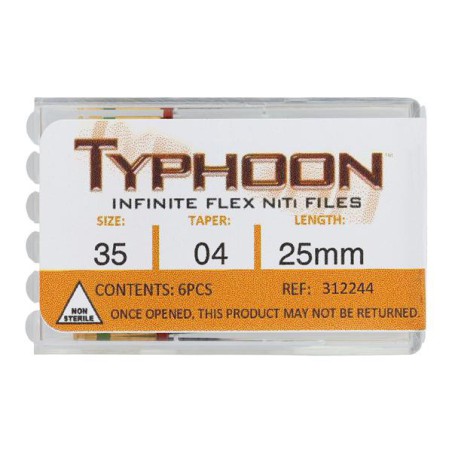 Typhoon Infinite Rotary File 25 mm Size 35 Nickel Titanium Green 0.04 6/Pk