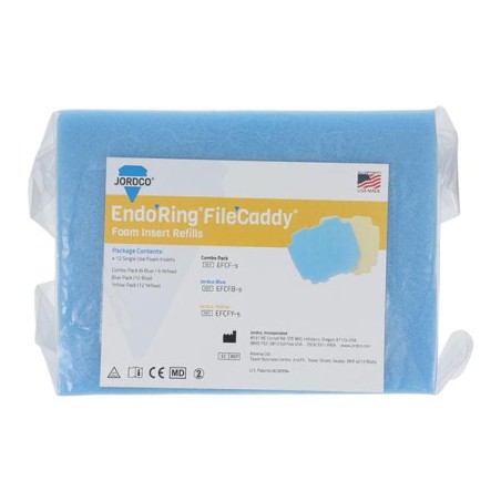 Endoring File Caddy Foam Insert Blue 12/Pk